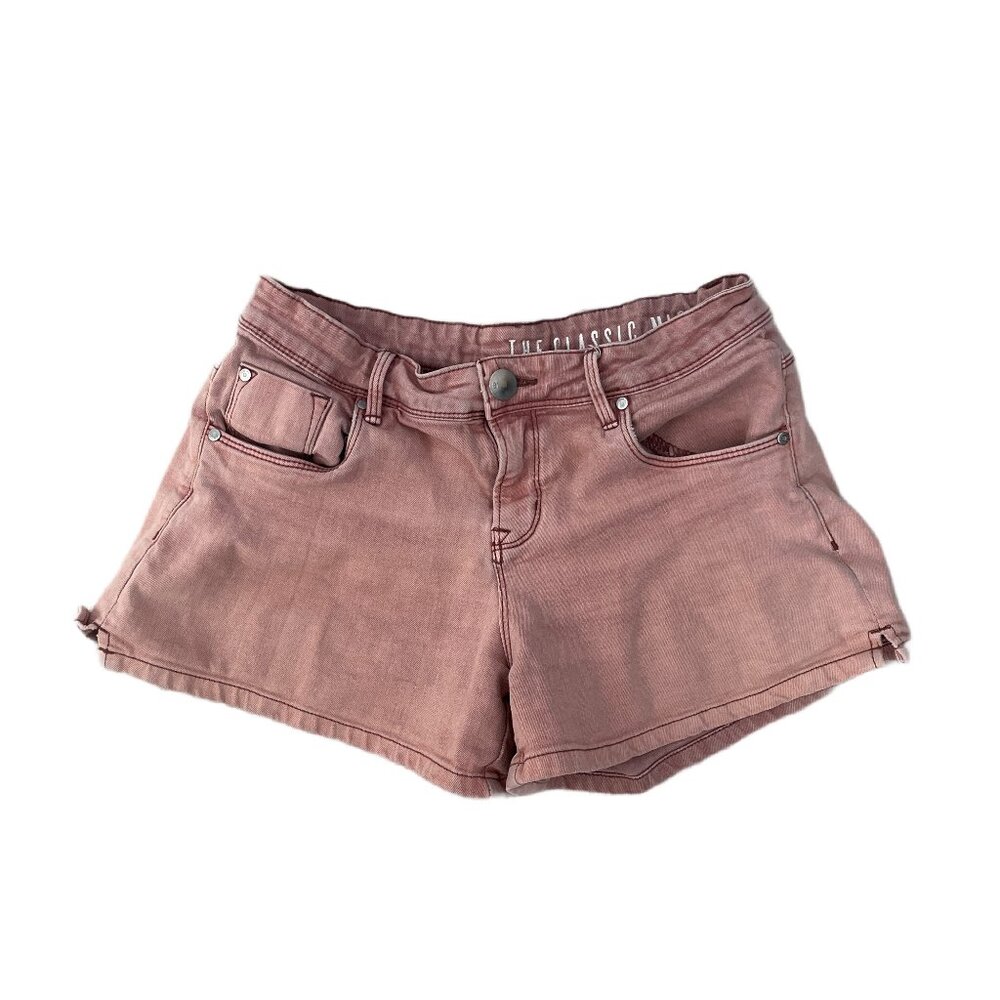 91 COTTON ON || Classic Mid Rise Pink Denim Shorts - Size 4